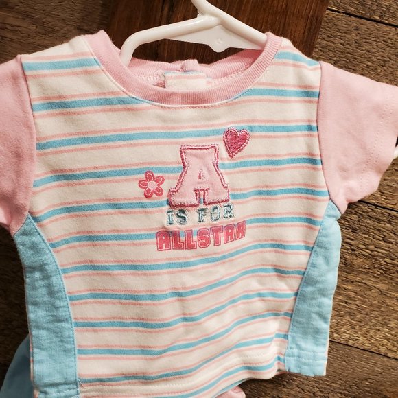 Baby Works Shorts Set 0-3M Pink Blue - Picture 2 of 9